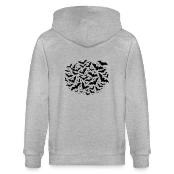 Riesiger fliegender Schwarm von Fledermäusen - Stanley/Stella Unisex Bio-Kapuzenjacke CULTIVATOR  - Grau meliert - Hinten - Luana (180cm)