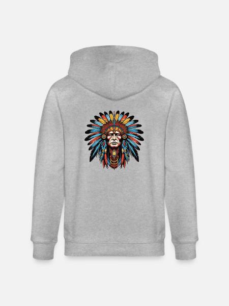 Indian - Stanley/Stella CULTIVATOR Unisex Organic Hooded Jacket - heather grey