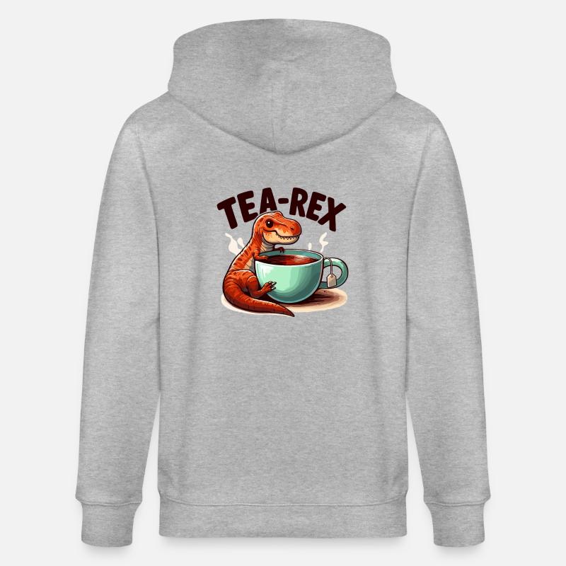 Tee Rex Tee-Rex Teetrinker Geschenk - Stanley/Stella Unisex Bio-Kapuzenjacke CULTIVATOR  - Grau meliert