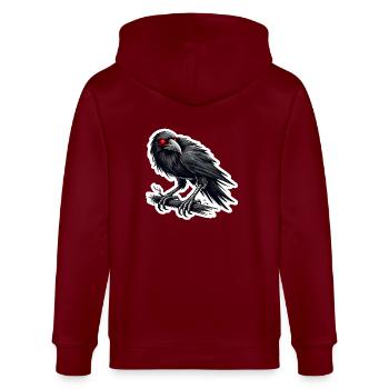 Rabenvogel - Stanley/Stella Unisex Bio-Kapuzenjacke CULTIVATOR  - Burgunderrot - Hinten - Anna (173cm)