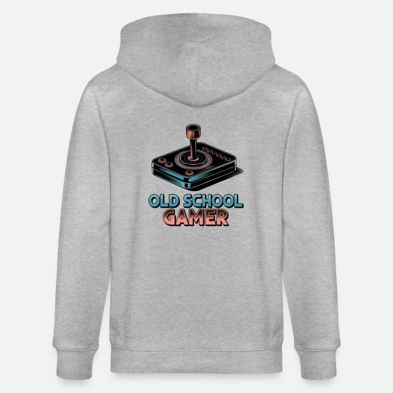 Old School Gamer – Joystick rétro - Veste à capuche bio CULTIVATOR Stanley/Stella Unisexe - gris chiné