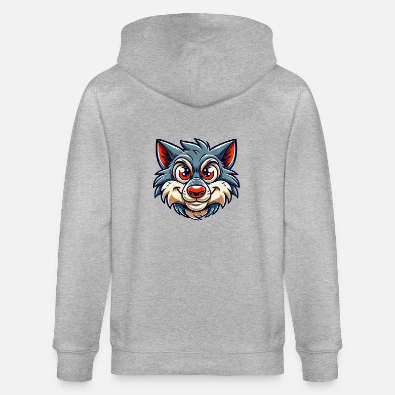 Wolf Comic - Stanley/Stella CULTIVATOR  Unisex Organic Hooded Jacket - heather grey