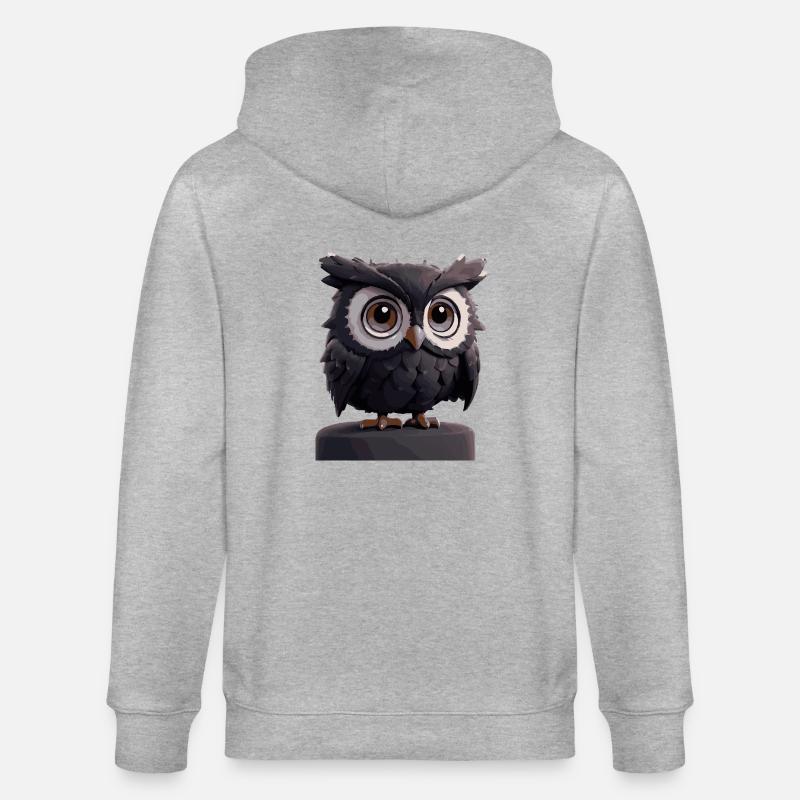 Eule Comic - Stanley/Stella Unisex Bio-Kapuzenjacke CULTIVATOR  - Grau meliert
