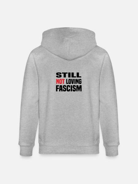 still not loving fascism - Stanley/Stella Unisex Bio-Kapuzenjacke CULTIVATOR - Grau meliert