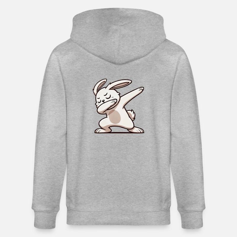 Lapin Lapin Dabbing - Veste à capuche bio CULTIVATOR Stanley/Stella Unisexe - gris chiné