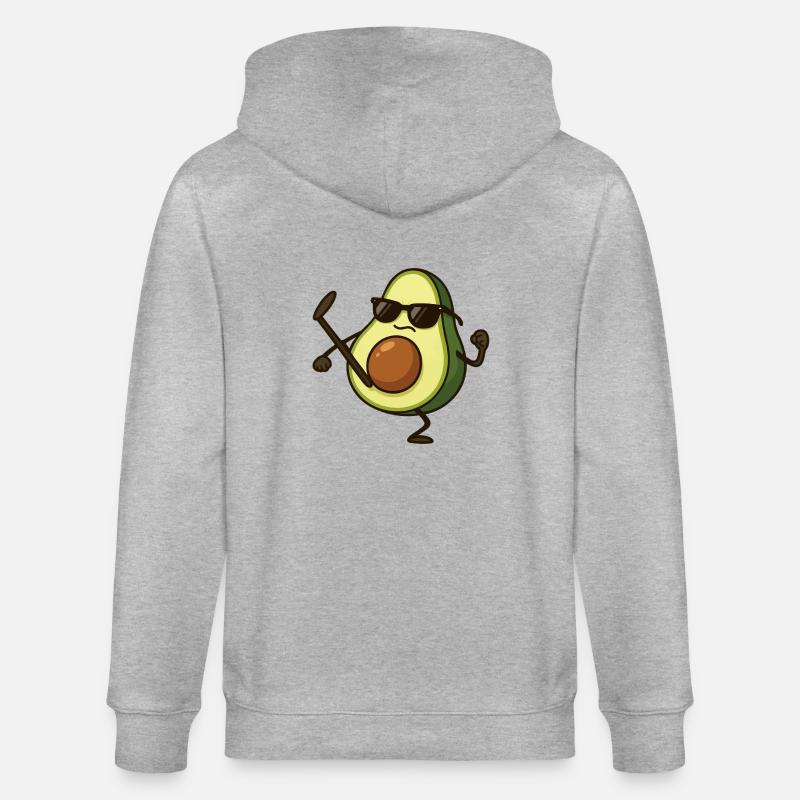 Avocado Karate - Stanley/Stella CULTIVATOR  Unisex Organic Hooded Jacket - heather grey
