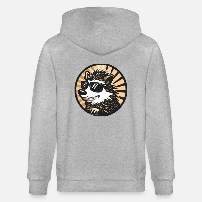Igel Comic Cool - Stanley/Stella Unisex Bio-Kapuzenjacke CULTIVATOR  - Grau meliert