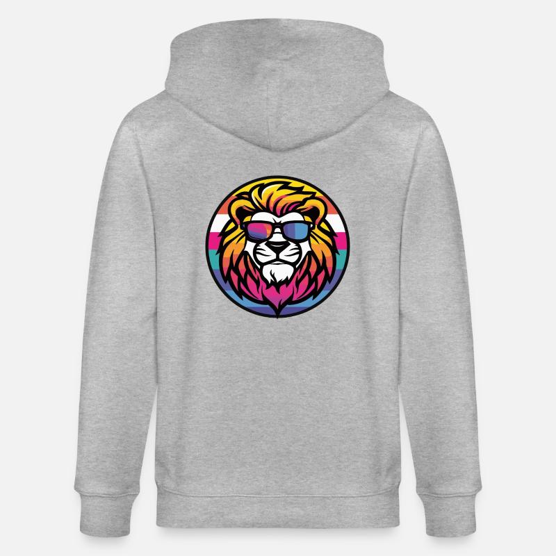 Löwe Comic Cool - Stanley/Stella Unisex Bio-Kapuzenjacke CULTIVATOR  - Grau meliert