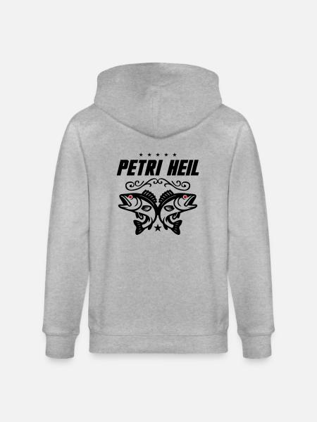Petri Heil Fischen - Stanley/Stella Unisex Bio-Kapuzenjacke CULTIVATOR  - Grau meliert