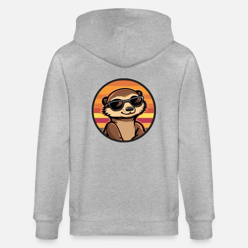 Erdmännchen Cool Comic - Stanley/Stella Unisex Bio-Kapuzenjacke CULTIVATOR  - Grau meliert