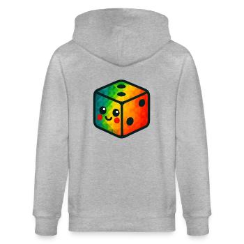 WPAP Polygon Kawaii Stil Baby Spielzeug Würfel - Stanley/Stella Unisex Bio-Kapuzenjacke CULTIVATOR  - Grau meliert - Hinten - Luana (180cm)