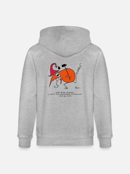 Pour être heureux... - Veste à capuche bio CULTIVATOR Stanley/Stella Unisexe - gris chiné
