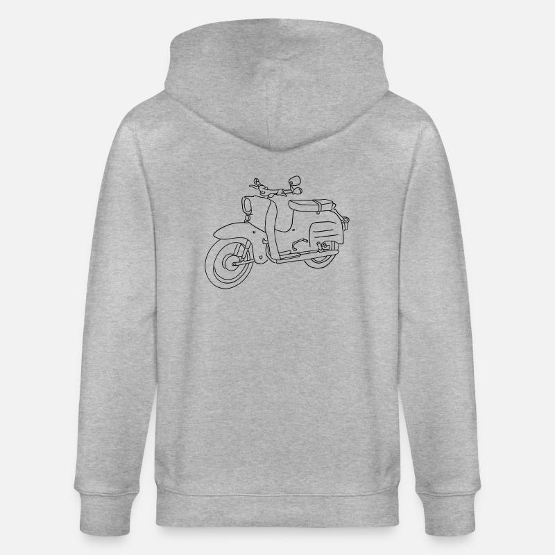 Motorroller, Moped Schwalbe - Stanley/Stella Unisex Bio-Kapuzenjacke CULTIVATOR  - Grau meliert