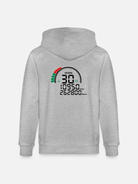 years 30 years anniversary meter - Stanley/Stella CULTIVATOR  Unisex Organic Hooded Jacket - heather grey