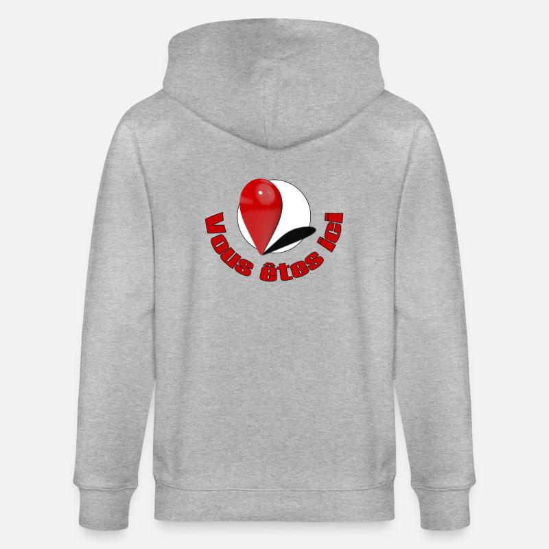 Sie sind hier mit Text - Stanley/Stella Unisex Bio-Kapuzenjacke CULTIVATOR - Grau meliert