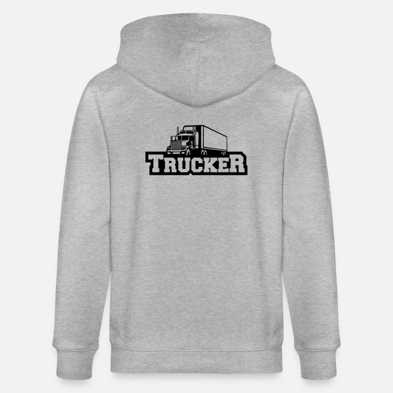 trucker_design_t1 - Stanley/Stella Unisex Bio-Kapuzenjacke CULTIVATOR  - Grau meliert