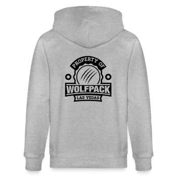 property_of_wolfpack_1_f1 - Stanley/Stella Unisex Bio-Kapuzenjacke CULTIVATOR  - Grau meliert - Hinten - Luana (180cm)