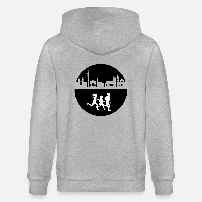 münchen marathon - Stanley/Stella Unisex Bio-Kapuzenjacke CULTIVATOR - Grau meliert