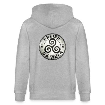 Breizh da viken 2 - Veste à capuche bio CULTIVATOR Stanley/Stella Unisexe - gris chiné - Dos - Luana (180cm)