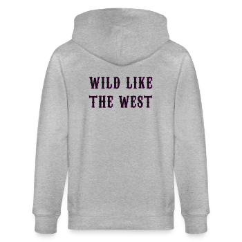 Wild like the west - Stanley/Stella Unisex Bio-Kapuzenjacke CULTIVATOR  - Grau meliert - Hinten - Luana (180cm)