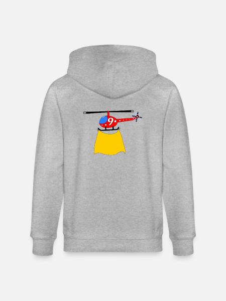 Helicopter Birthday 9 - Stanley/Stella CULTIVATOR Unisex Organic Hooded Jacket - heather grey