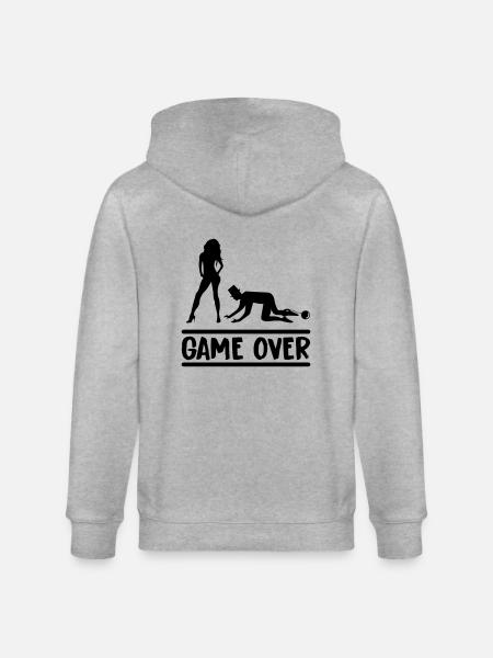 ehepaar game over - Stanley/Stella Unisex Bio-Kapuzenjacke CULTIVATOR  - Grau meliert