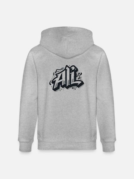 Ali navn fornavn graffiti - Stanley/Stella CULTIVATOR økologisk unisex hettejakke - gråmelert