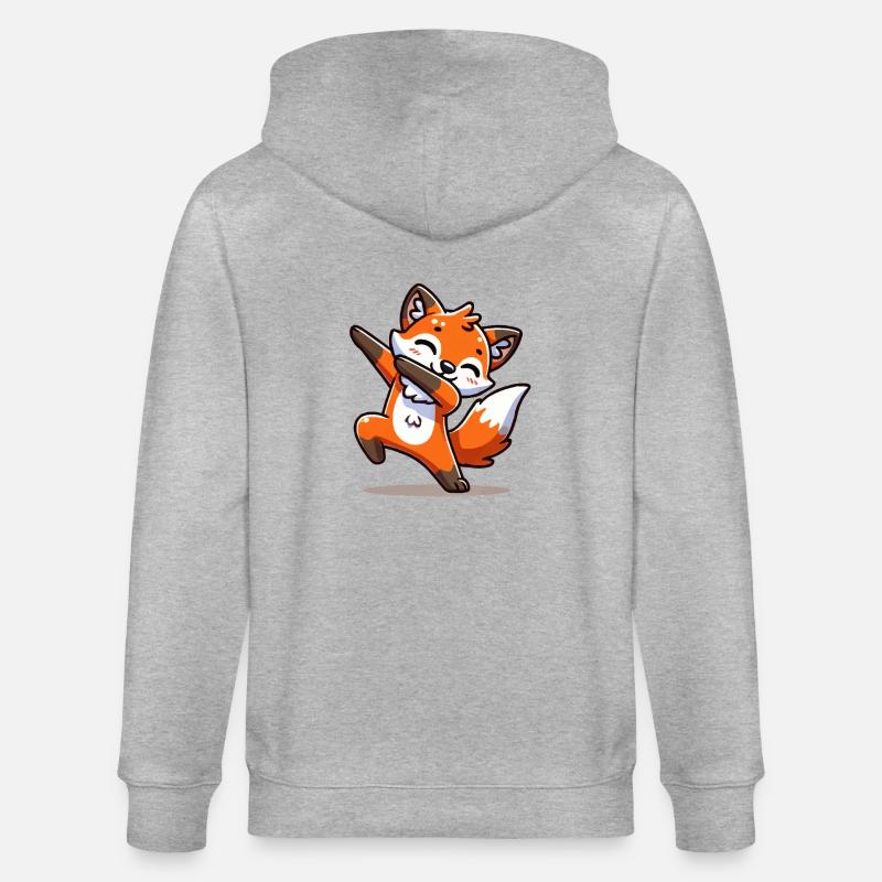 fuchs tier dabbing - Stanley/Stella Unisex Bio-Kapuzenjacke CULTIVATOR  - Grau meliert