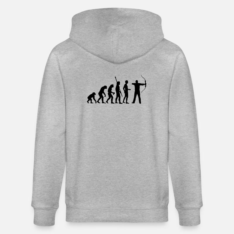 evolution_bogenschiessen - Stanley/Stella CULTIVATOR  Unisex Organic Hooded Jacket - heather grey