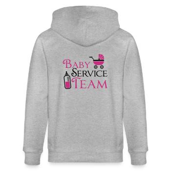 Baby Service Team - Stanley/Stella Unisex Bio-Kapuzenjacke CULTIVATOR  - Grau meliert - Hinten - Luana (180cm)