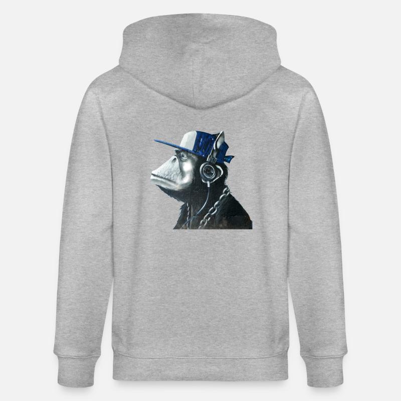 Singe graffiti by customStyle - Veste à capuche bio CULTIVATOR Stanley/Stella Unisexe - gris chiné