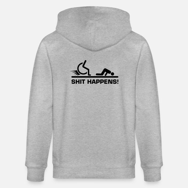 Shit Happens Rollstuhl - Stanley/Stella Unisex Bio-Kapuzenjacke CULTIVATOR  - Grau meliert