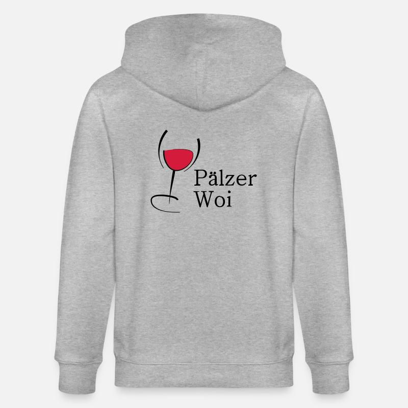 Pälzer Woi Weinglas - Stanley/Stella Unisex Bio-Kapuzenjacke CULTIVATOR - Grau meliert