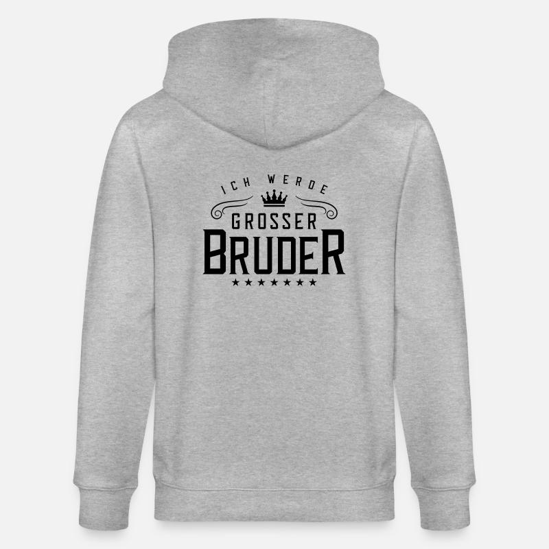 ich werde grosser bruder - Stanley/Stella Unisex Bio-Kapuzenjacke CULTIVATOR  - Grau meliert