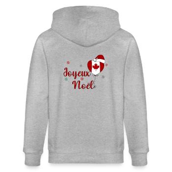 Joyeux Noel Kanada Flagge Herz - Stanley/Stella Unisex Bio-Kapuzenjacke CULTIVATOR  - Grau meliert - Hinten - Luana (180cm)