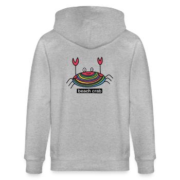 Crabe de plage / Crabe / Plage / Été / Vacances - Veste à capuche bio CULTIVATOR Stanley/Stella Unisexe - gris chiné - Dos - Luana (180cm)
