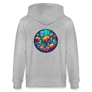 Underwater Magic World - Stanley/Stella CULTIVATOR  Unisex Organic Hooded Jacket - heather grey - Back - Luana (180cm)