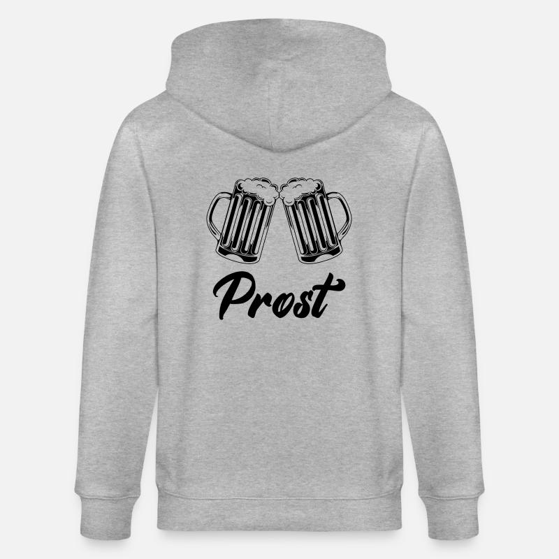 bier prost - Stanley/Stella Unisex Bio-Kapuzenjacke CULTIVATOR  - Grau meliert