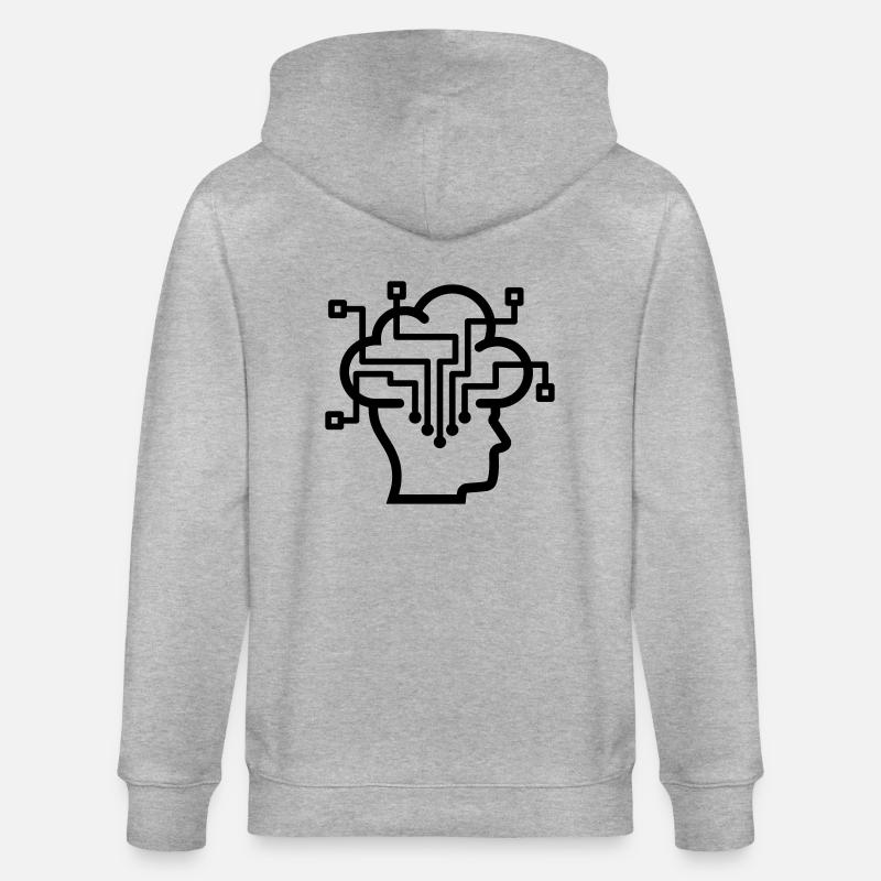 Datenschutz Cloud Vernetzt Denken - Stanley/Stella Unisex Bio-Kapuzenjacke CULTIVATOR  - Grau meliert