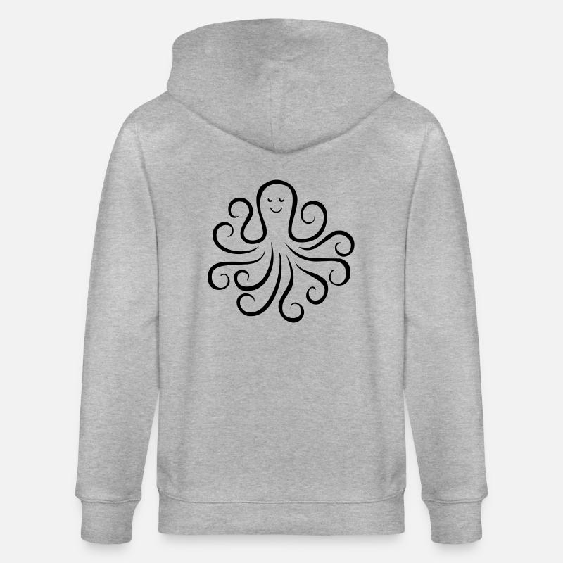 krake_01 - Stanley/Stella Unisex Bio-Kapuzenjacke CULTIVATOR  - Grau meliert