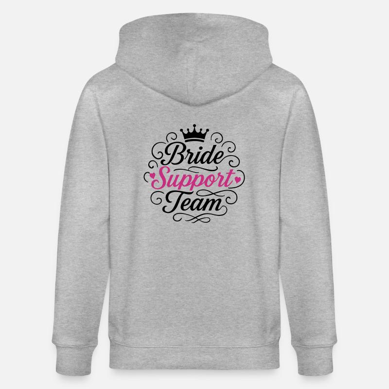 Braut Support Team - Stanley/Stella Unisex Bio-Kapuzenjacke CULTIVATOR  - Grau meliert
