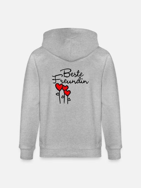 BFF with heart - Stanley/Stella CULTIVATOR  Unisex Organic Hooded Jacket - heather grey