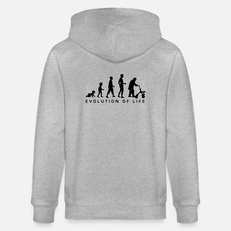 evolution_life_man_b - Stanley/Stella Unisex Bio-Kapuzenjacke CULTIVATOR  - Grau meliert