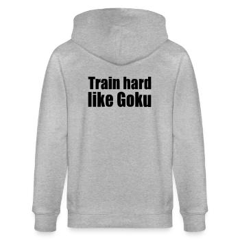 S'entraîner dur comme goku entraînement gym cadeau anime - Veste à capuche bio CULTIVATOR Stanley/Stella Unisexe - gris chiné - Dos - Luana (180cm)