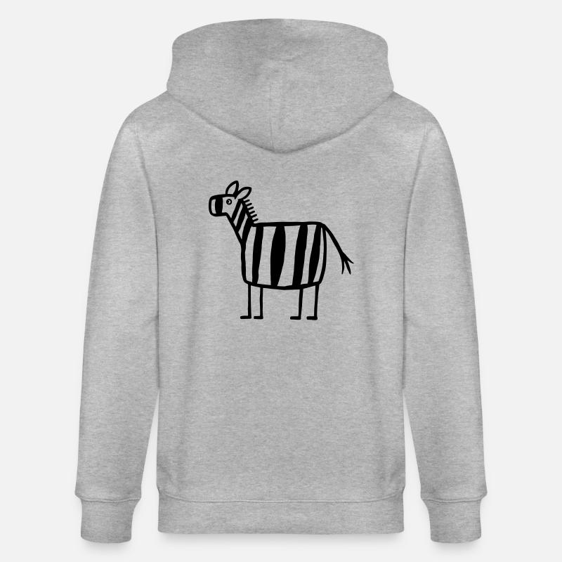 Zebra - Stanley/Stella Unisex Bio-Kapuzenjacke CULTIVATOR - Grau meliert