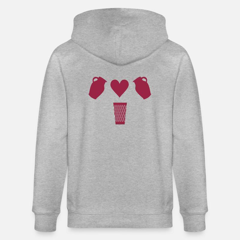 Bembel Love - Apfelwein und Geripptes - Stanley/Stella Unisex Bio-Kapuzenjacke CULTIVATOR - Grau meliert