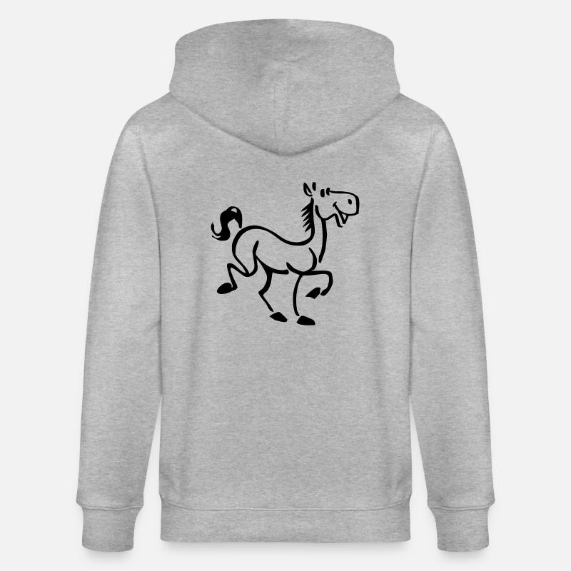 Pferd - Stanley/Stella Unisex Bio-Kapuzenjacke CULTIVATOR - Grau meliert