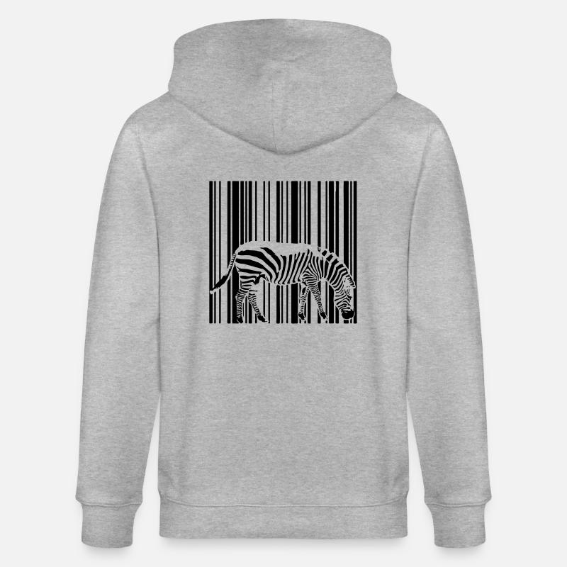 code à barres zèbre - Veste à capuche bio CULTIVATOR Stanley/Stella Unisexe - gris chiné