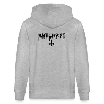 Antichrist - Lucifer - Stanley/Stella CULTIVATOR  Unisex Organic Hooded Jacket - heather grey - Back - Luana (180cm)