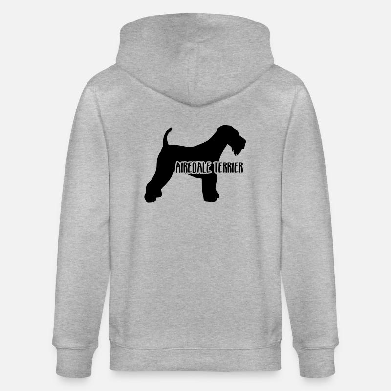 Airedale Terrier - Veste à capuche bio CULTIVATOR Stanley/Stella Unisexe - gris chiné